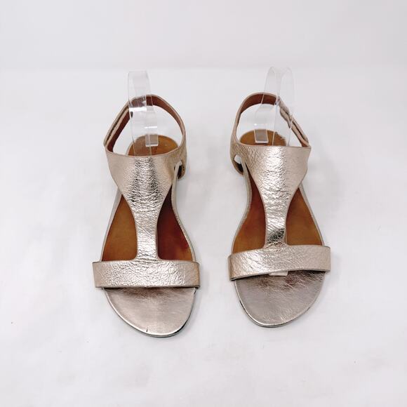 [Gentle Souls] Kenneth Cole Rose Gold Lark Slim T-Strap Open Toe Sandals Sz 9.5M - Picture 5 of 11